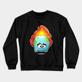 Sad Earth Global Warming Crewneck Sweatshirt